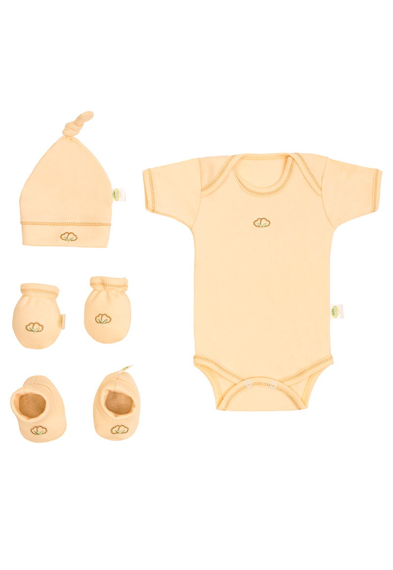 AJUAR ALGODON UNISEX BABY MINK BEIGE ORGANICO NEW BORN - 2