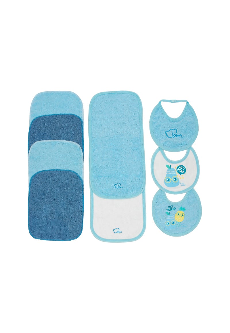 SET BABY MINK ABC LUNCH COMER NEW BORN UNISEX 0 A 12 MESES AZUL - 1