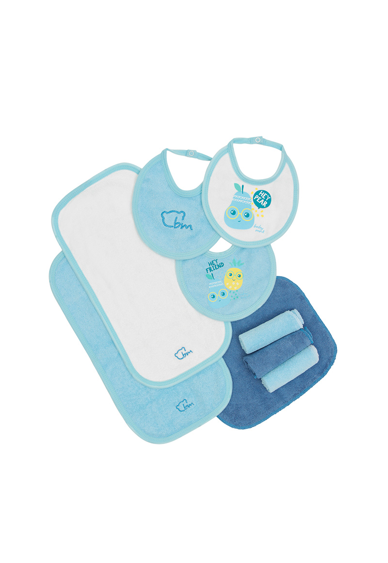 SET BABY MINK ABC LUNCH COMER NEW BORN UNISEX 0 A 12 MESES AZUL - 3