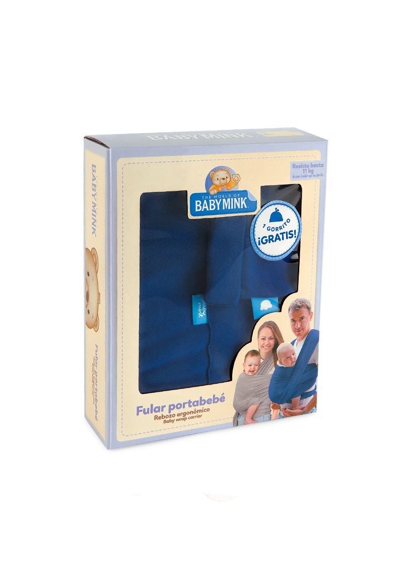 FULAR BABY WRAP PORTABEBÉ BEBÉ UNISEX AZUL 0 A 18 MESES - 4