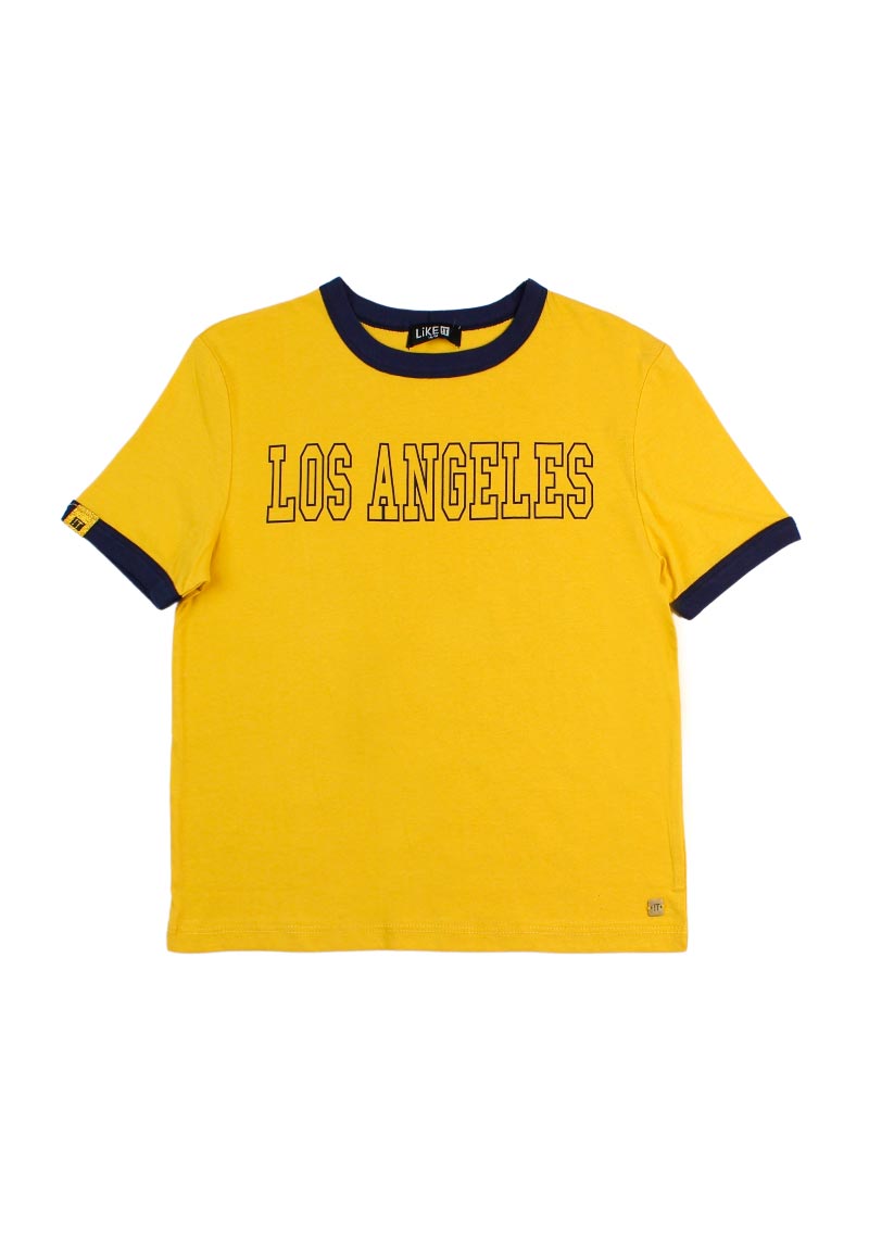 POLERA ALGODÓN NIÑA LIKE IT VARSITY TEENS MOSTAZA - 1