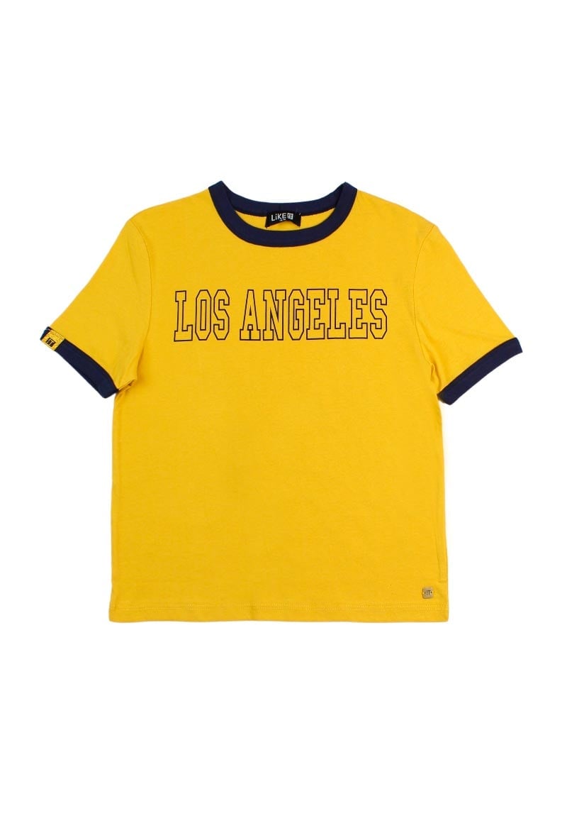 POLERA ALGODÓN NIÑA LIKE IT VARSITY TEENS MOSTAZA - 1