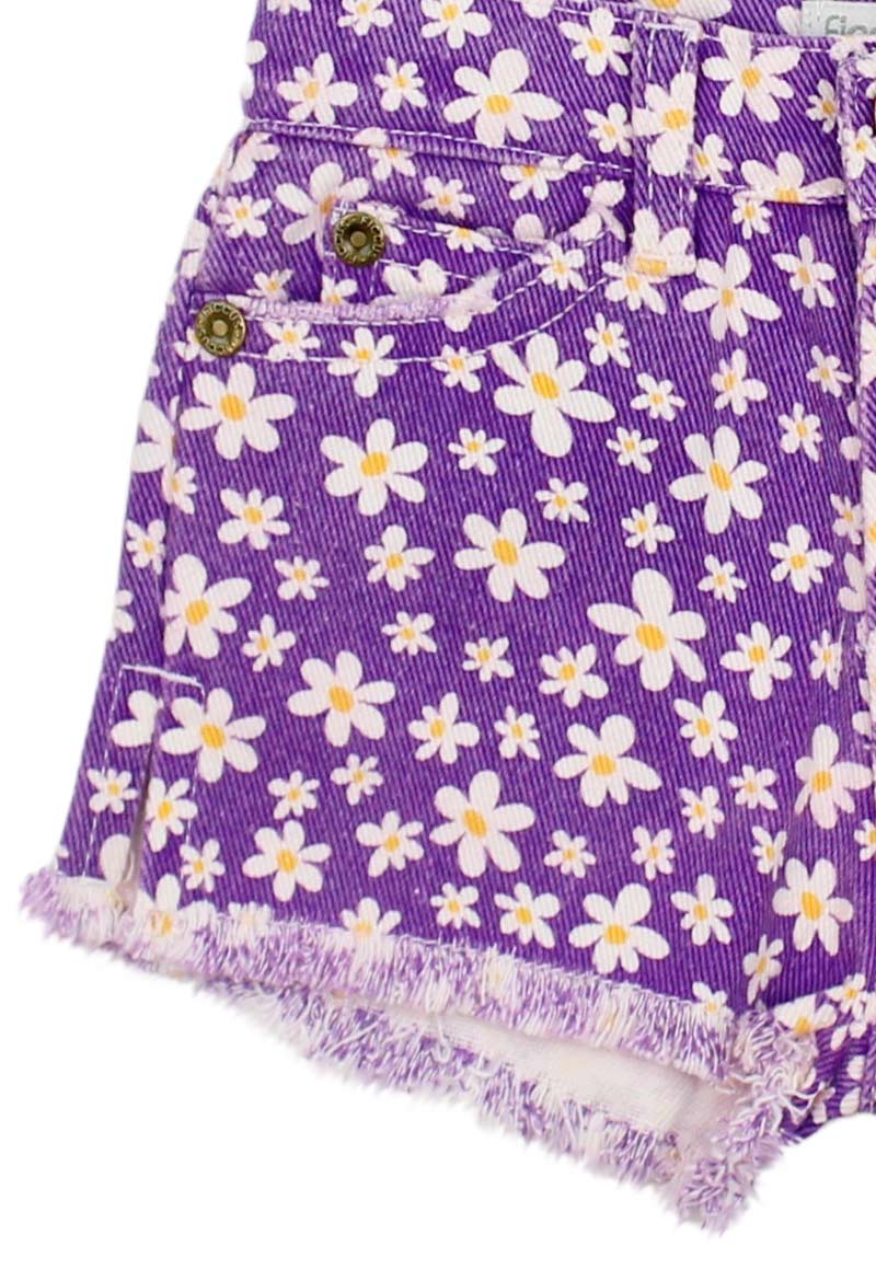 SHORT ALGODÓN NIÑA FICCUS MORADO OASIS BEBÉ - 3
