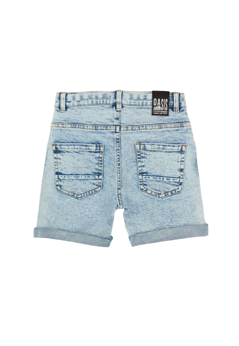 BERMUDA ALGODÓN NIÑO FICCUS AZUL LISA OASIS KIDS - 2