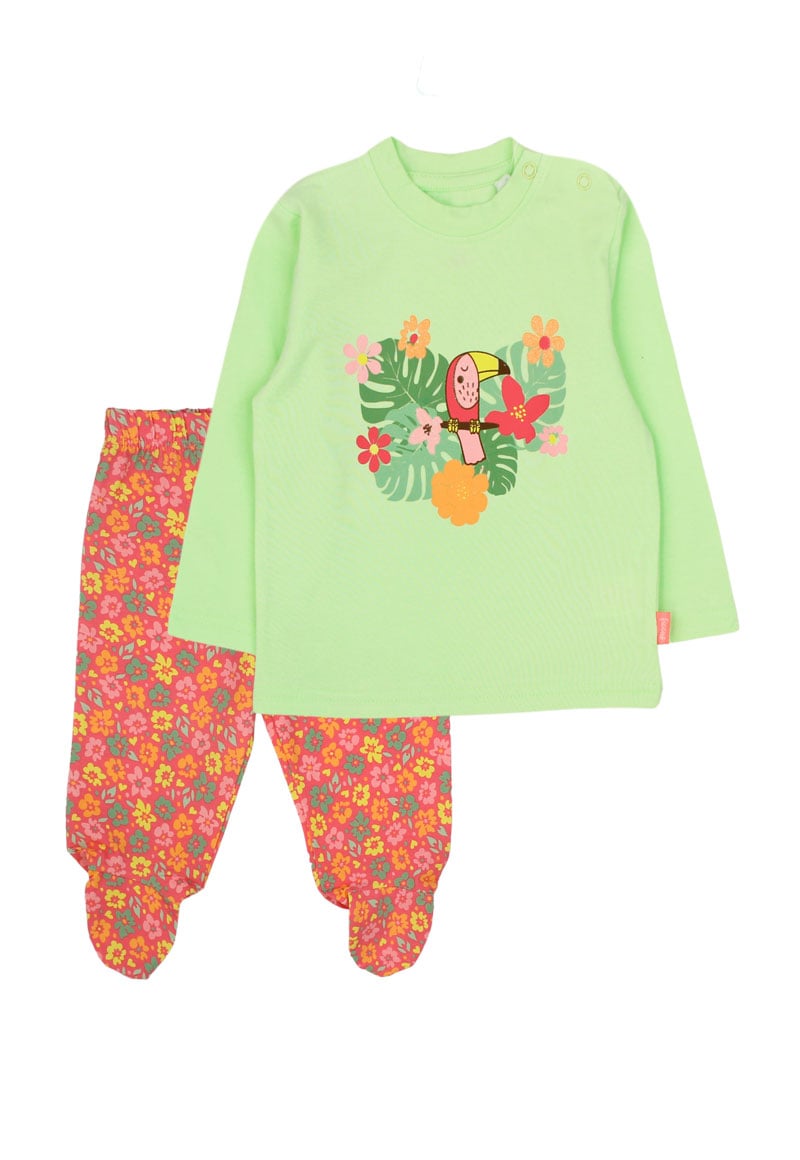 PIJAMA ALGODÓN NIÑA FICCUS VERDE BEBÉ - 1