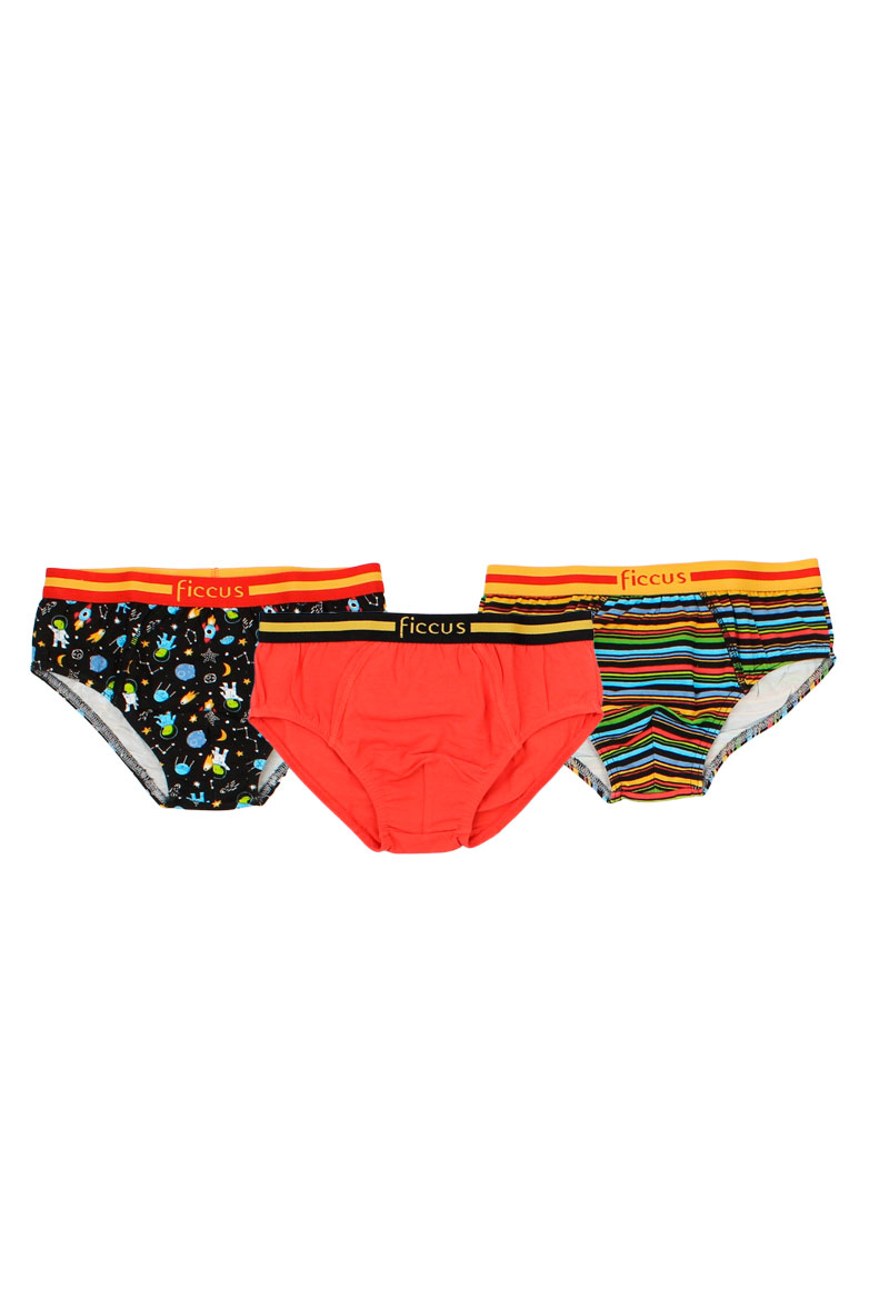 PACK SLIP ALGODÓN NIÑO FICCUS MULTICOLOR TRIPLE ELASTICADO RI JUNIOR - 1