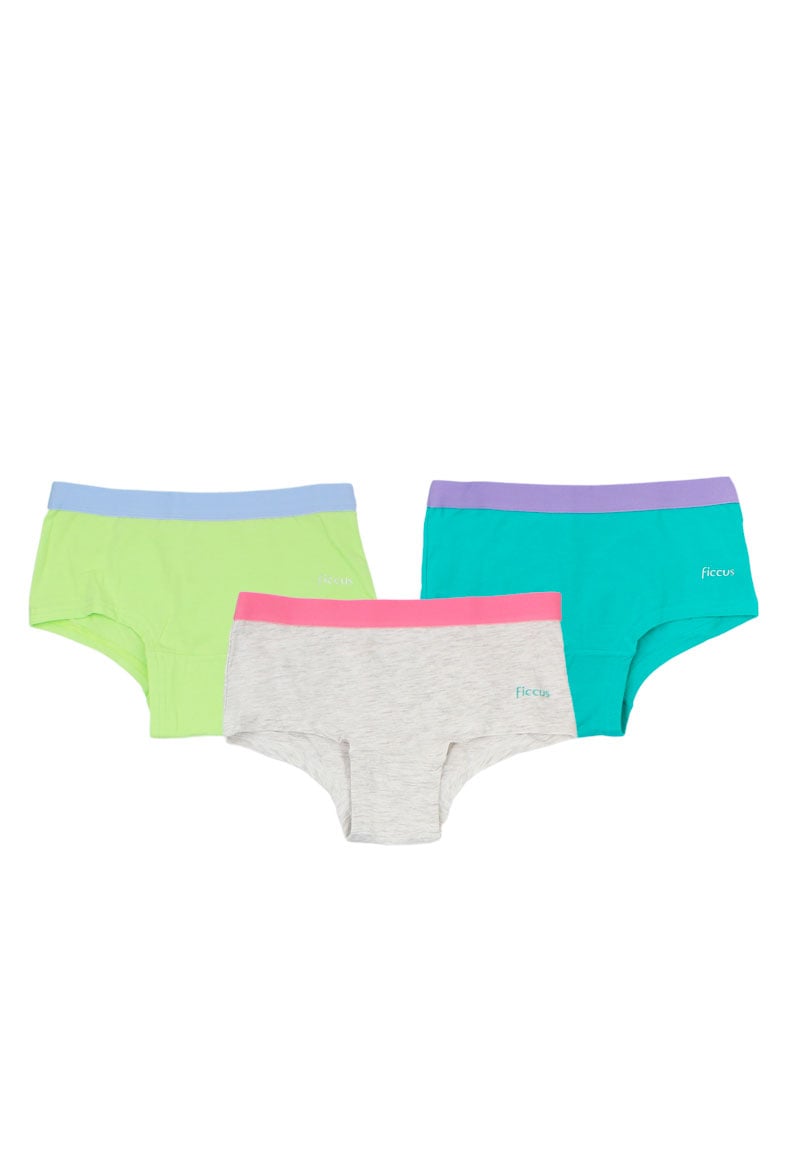 PACK PANTALETA ALGODÓN NIÑA FICCUS MULTICOLOR TRIPLE ELASTICADO RI JUNIOR - 1