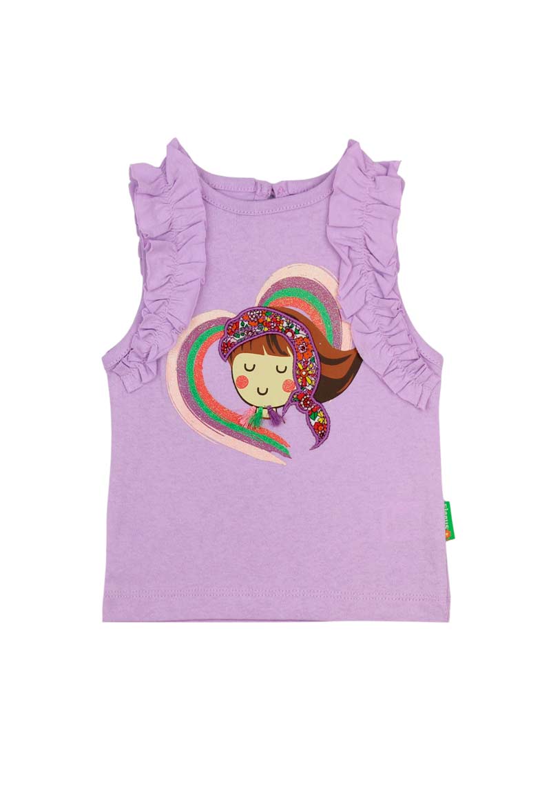 POLERA ALGODÓN NIÑA FICCUS SIN MANGAS OASIS BEBÉ LILA - 1