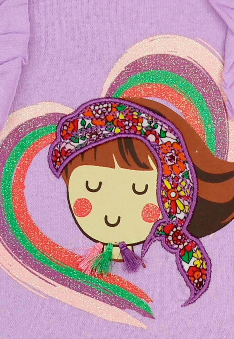 POLERA ALGODÓN NIÑA FICCUS SIN MANGAS OASIS BEBÉ LILA - 3