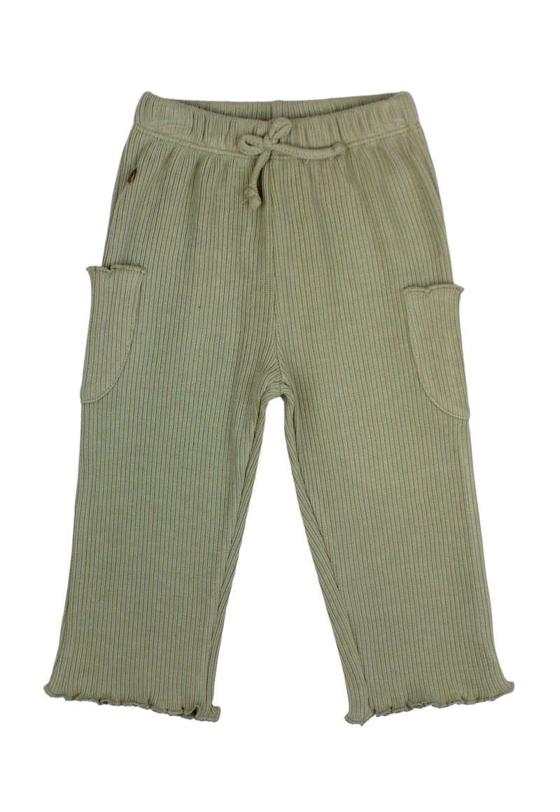 PANTALÓN ALGODÓN NIÑA FICCUS VERDE EARTH BEBÉ - 1