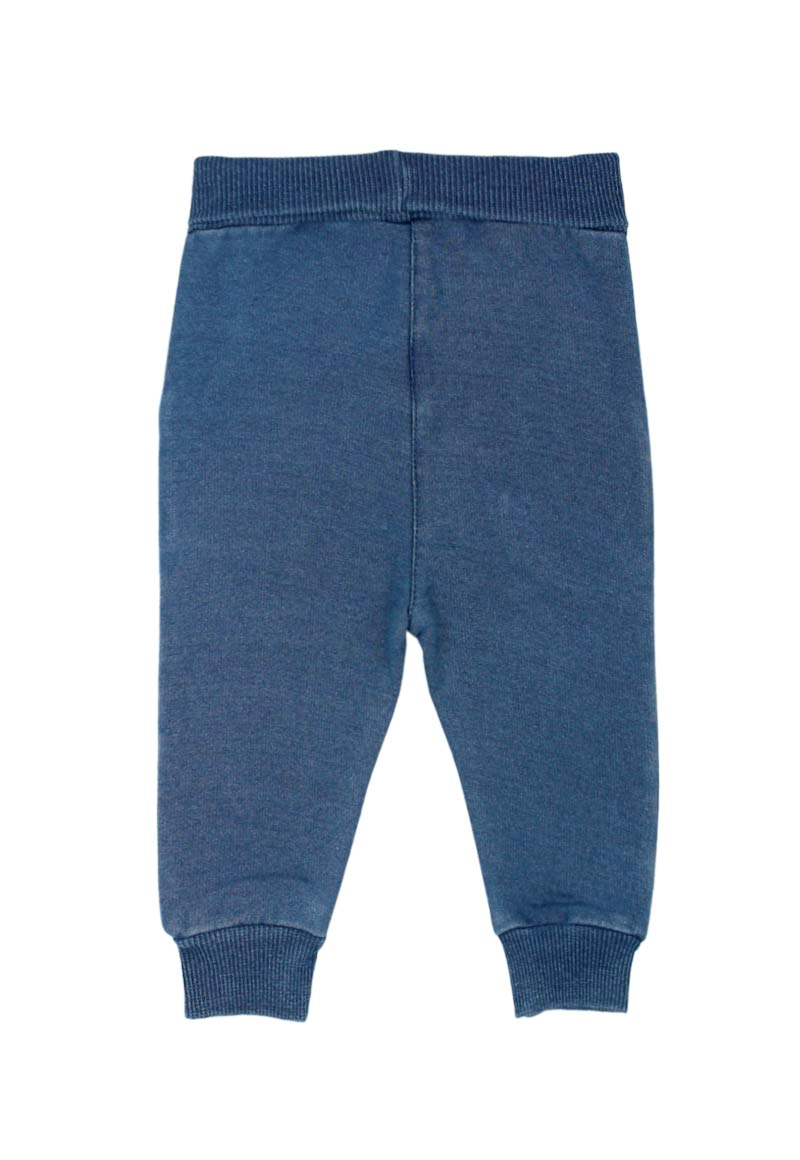 PANTALÓN ALGODÓN NIÑO FICCUS AZUL SEA NEW BORN - 2