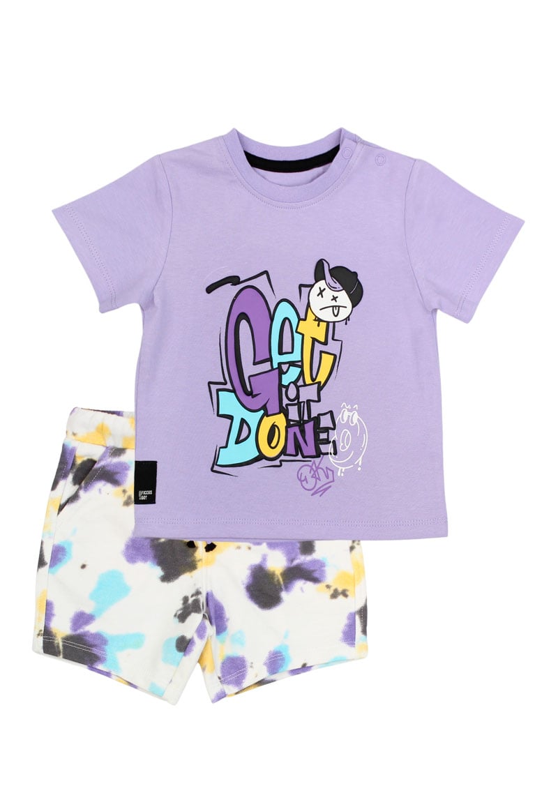 CONJUNTO ALGODON NIÑO FICCUS MORADO LILA GO BEBE - 1