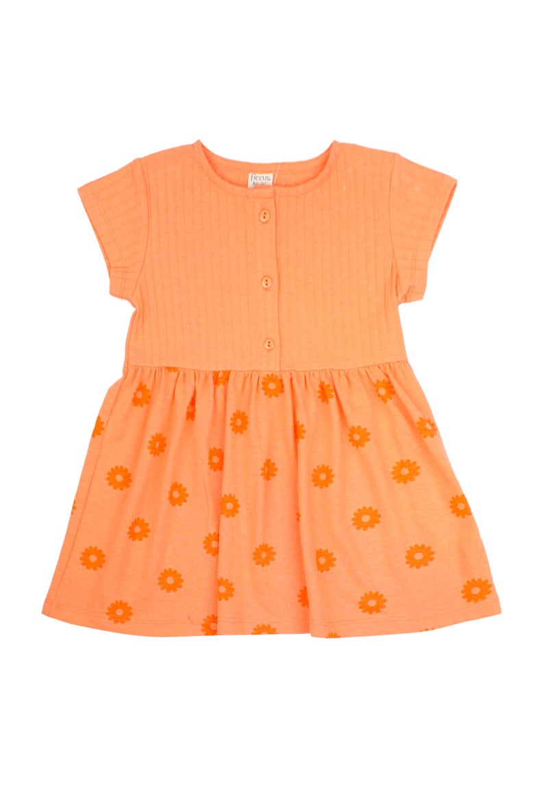 VESTIDO ALGODON NIÑA FICCUS NARANJO OASIS BEBE - 1