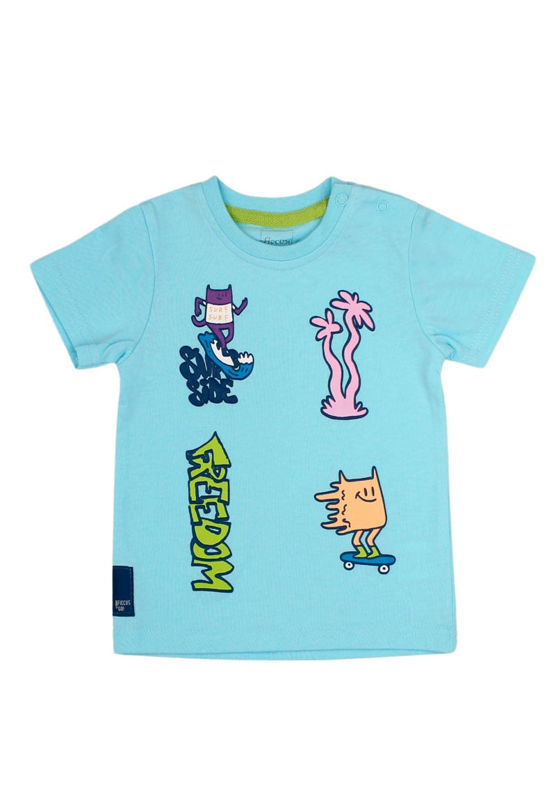 POLERA ALGODÓN NIÑO FICCUS GO BEBÉ CELESTE - 1