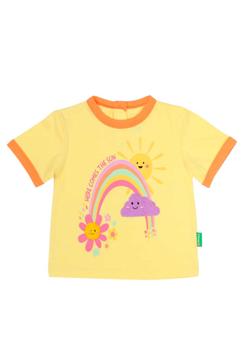 POLERA ALGODÓN NIÑA FICCUS ESTAMPADA OASIS BEBÉ AMARILLO - 1