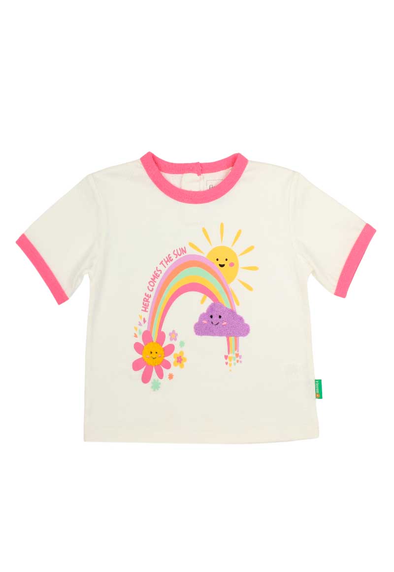 POLERA ALGODÓN NIÑA FICCUS ESTAMPADA OASIS BEBÉ CRUDO - 1