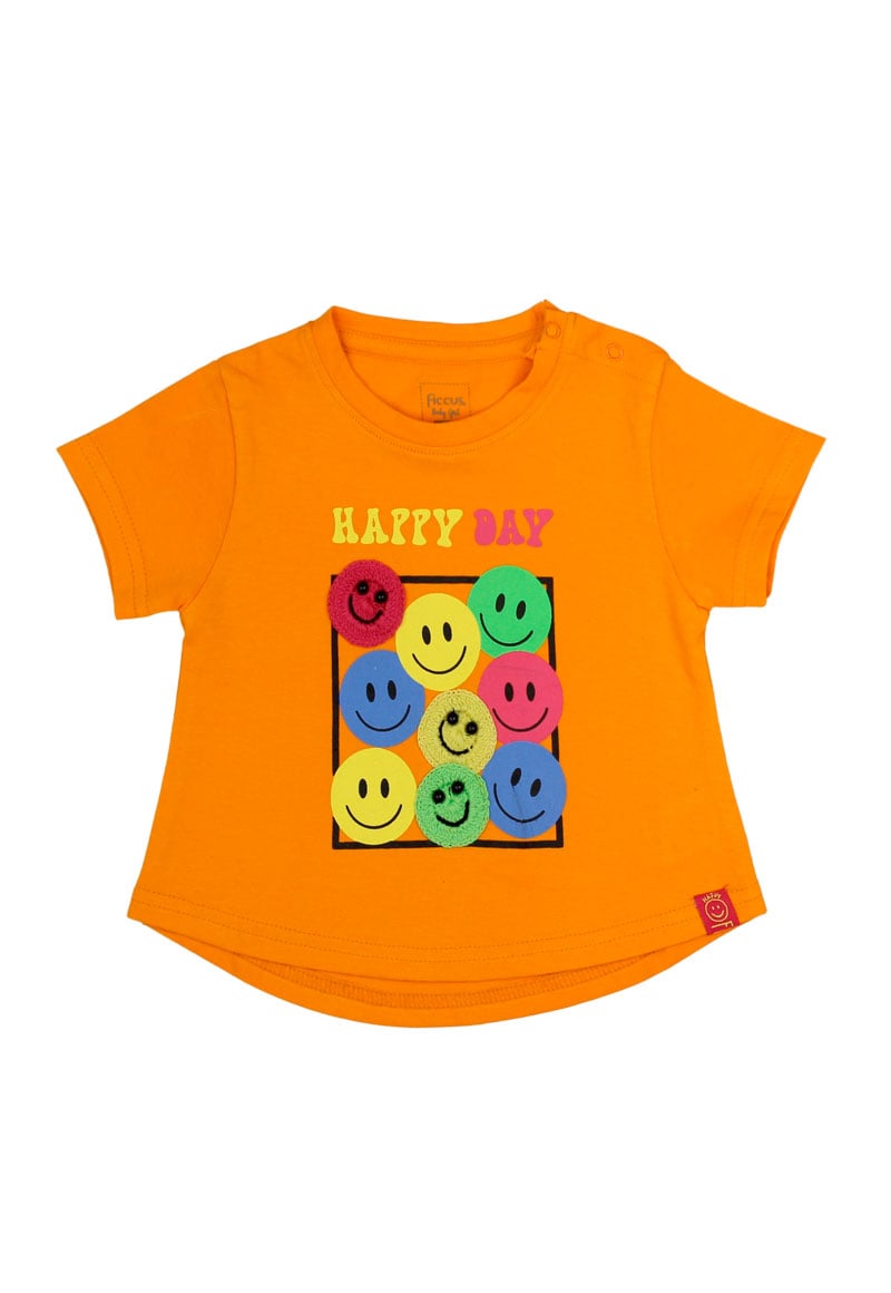 POLERA ALGODÓN NIÑA FICCUS GO BEBÉ NARANJO - 1