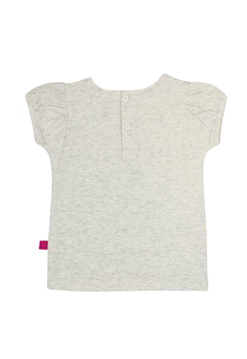 POLERA ALGODÓN NIÑA FICCUS ESTAMPADA URBANA GO BEBÉ GRIS MELANGE - 2