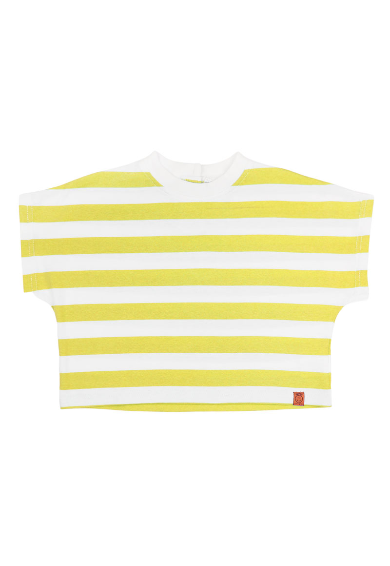 POLERA ALGODÓN NIÑA FICCUS LISTADA GO KIDS AMARILLO - 1