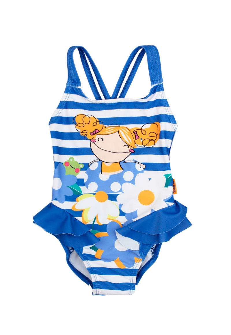 TRAJE DE BAÑO NIÑA FICCUS AZUL GO BEBÉ - 1