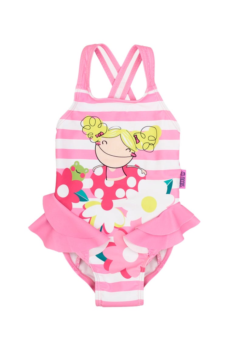 TRAJE DE BAÑO NIÑA FICCUS ROSADO GO BEBÉ - 1