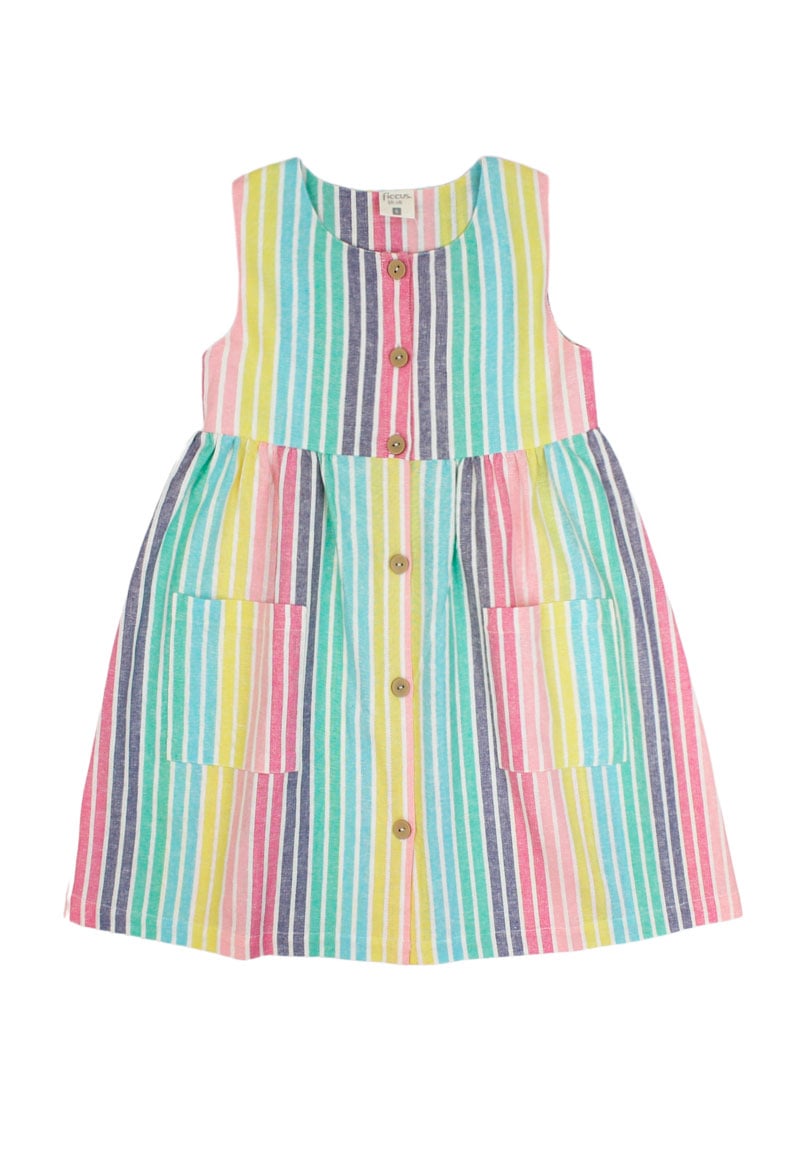VESTIDO NIÑA FICCUS ROSADO LISTADO GO KIDS 2 A 6 AÑOS - 1