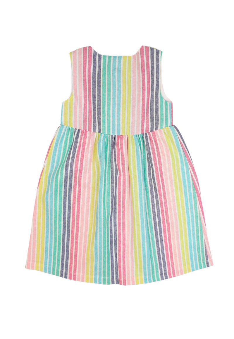 VESTIDO NIÑA FICCUS ROSADO LISTADO GO KIDS 2 A 6 AÑOS - 2