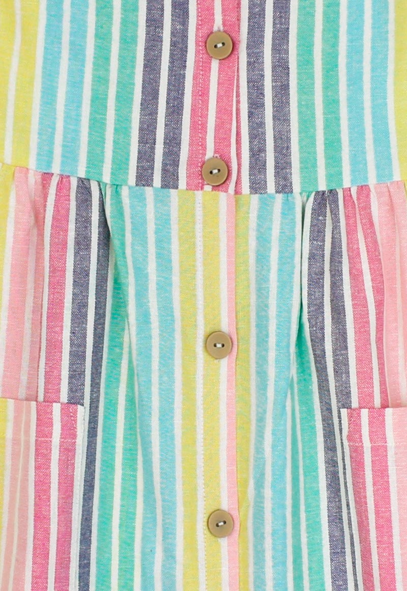 VESTIDO NIÑA FICCUS ROSADO LISTADO GO KIDS 2 A 6 AÑOS - 3