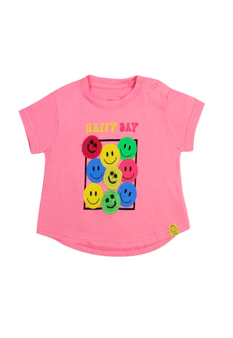 POLERA ALGODÓN NIÑA FICCUS GO BEBÉ FUCSIA NEON - 1