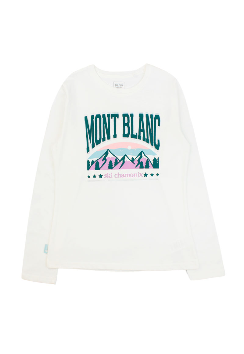 POLERA MANGA LARGA ALGODÓN NIÑA FICCUS ARCTIC JUNIOR BEIGE - 1