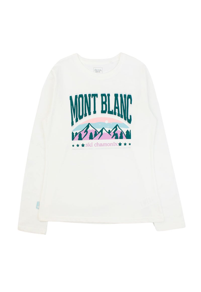 POLERA MANGA LARGA ALGODÓN NIÑA FICCUS ARCTIC JUNIOR BEIGE - 1