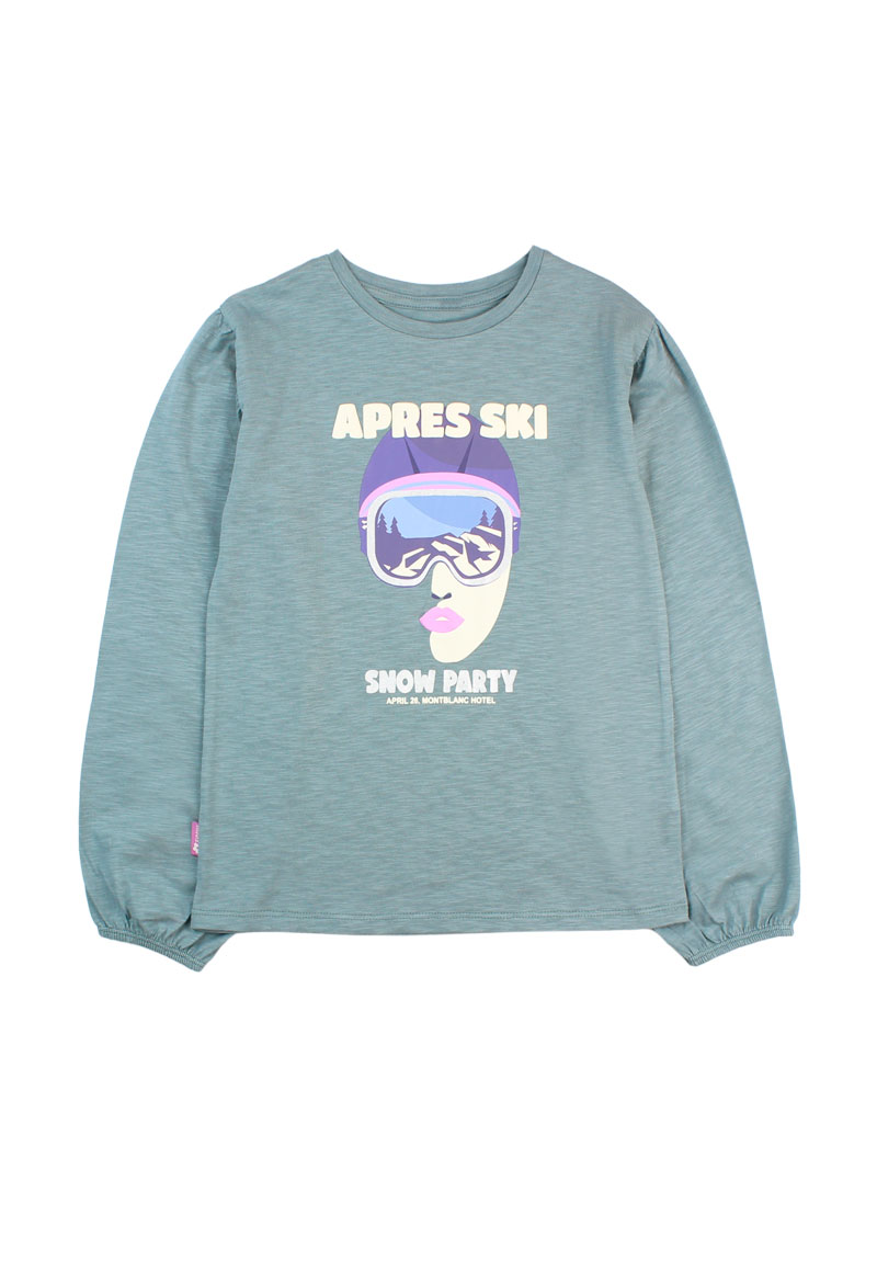 POLERA MANGA LARGA ALGODÓN NIÑA FICCUS ARCTIC JUNIOR VERDE - 1