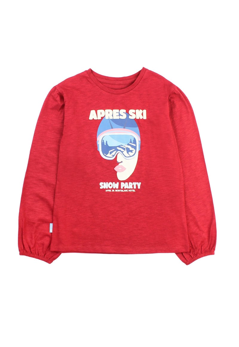 POLERA MANGA LARGA ALGODÓN NIÑA FICCUS ARCTIC JUNIOR BURDEOS - 1