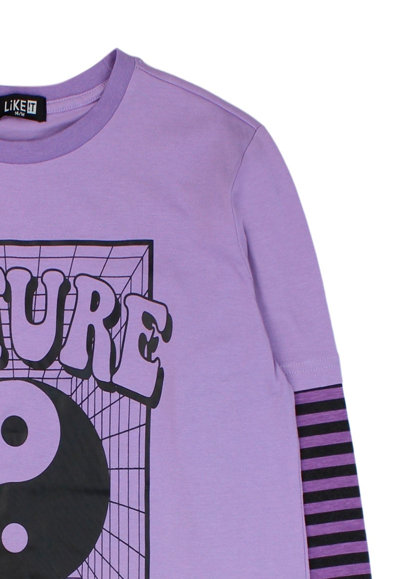 POLERA MANGA LARGA ALGODÓN NIÑO LIKE IT REVOLUTION TEENS MORADO - 3