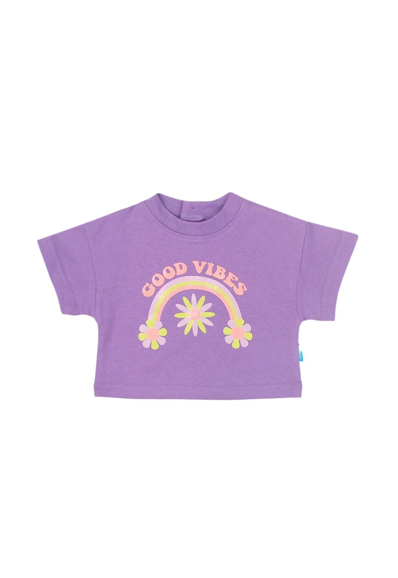 POLERA MANGA CORTA ALGODÓN NIÑA FICCUS CORTA DAY TO DAY LILA BEBÉ LILA 3 A 24 MESES 3 / 6 M - 1