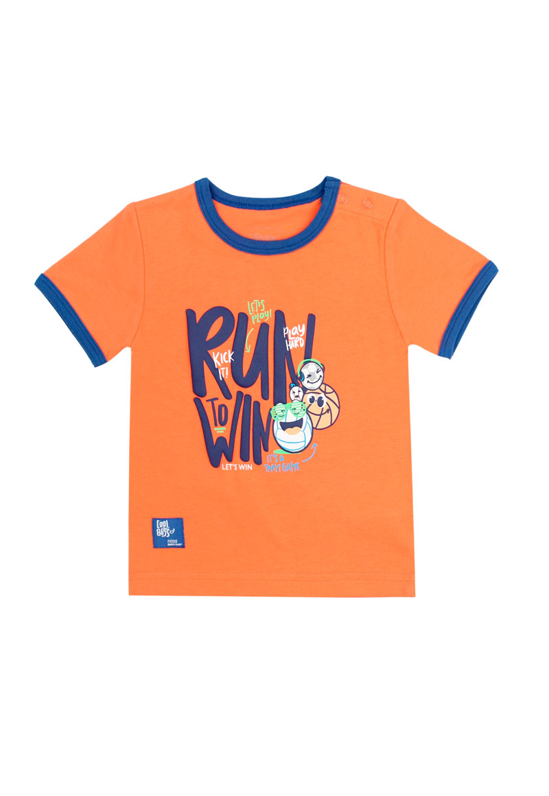 POLERA ALGODÓN NIÑO FICCUS BORDES ENERGY NARANJO BEBÉ NARANJO 3 A 24 MESES 12 / 18 M - 1