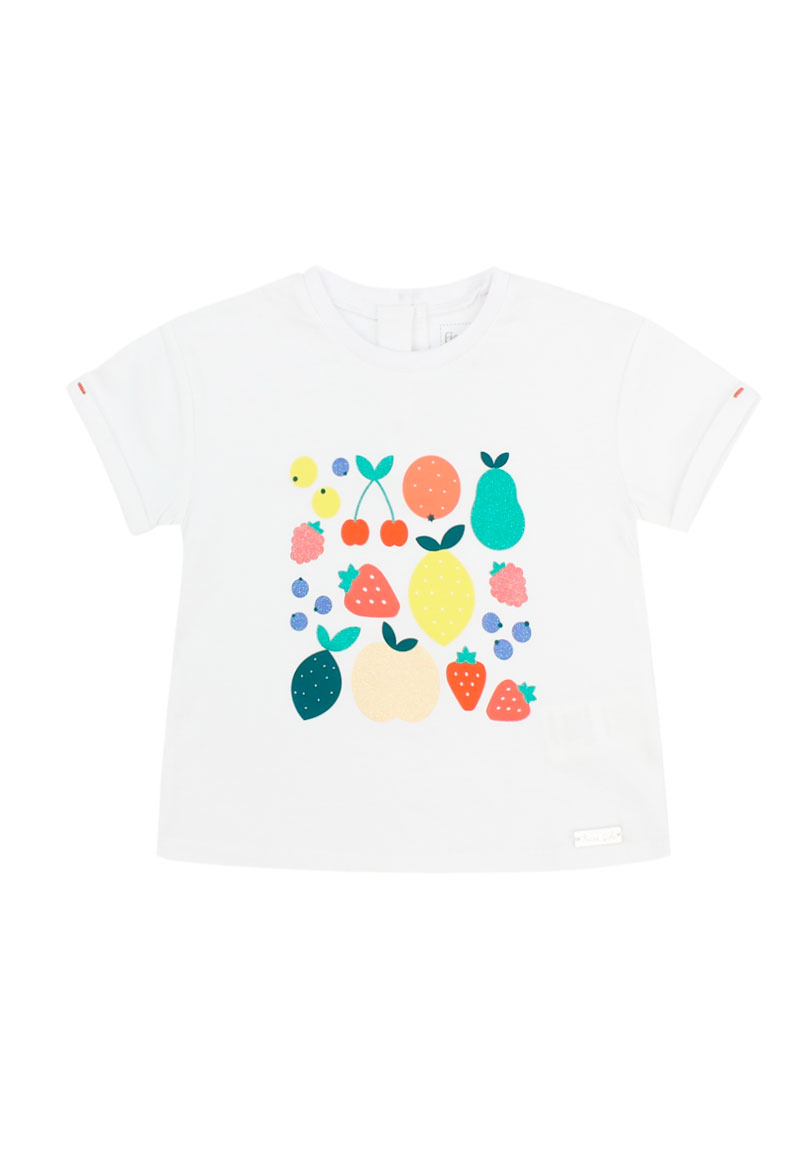 POLERA ALGODÓN NIÑA FICCUS GLITTER ENERGY BEBÉ BLANCO 3 A 24 MESES 12 / 18 M - 1