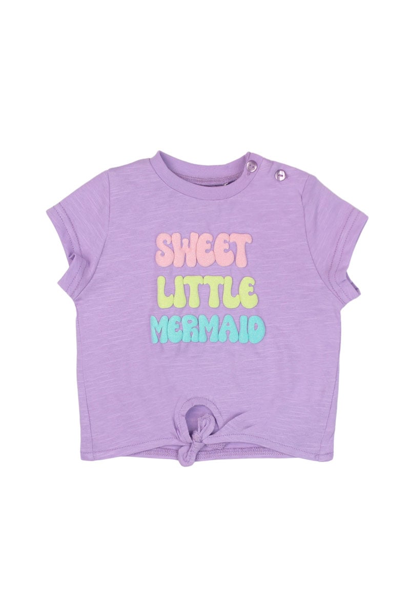 POLERA ALGODÓN NIÑA FICCUS NUDOS MALIBU BEBÉ LILA 3 A 24 MESES 12 / 18 M - 1
