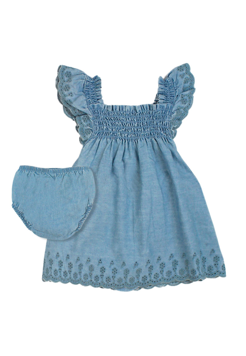 BODY ALGODON NIÑA FICCUS AZUL VESTIDO ICE CREAM NEW BORN 0 A 6 MESES 6 M - 2