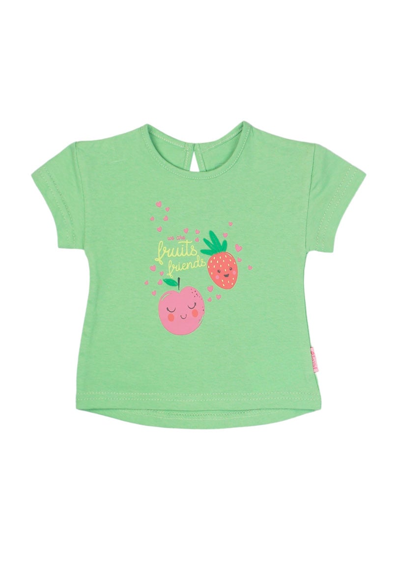 POLERA ALGODÓN NIÑA FICCUS COLORFUL VERDE NEW BORN VERDE COLORFUL 0 A 6 MESES 1 M - 1