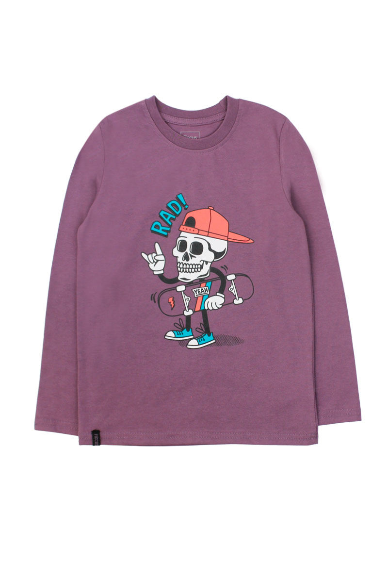 POLERA ALGODÓN NIÑO FICCUS MORADO - 1