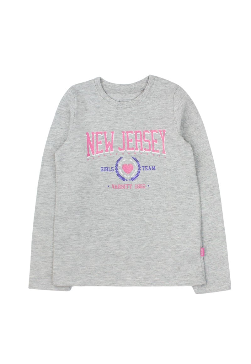 POLERA ALGODÓN NIÑA FICCUS GRIS MELANGE - 1
