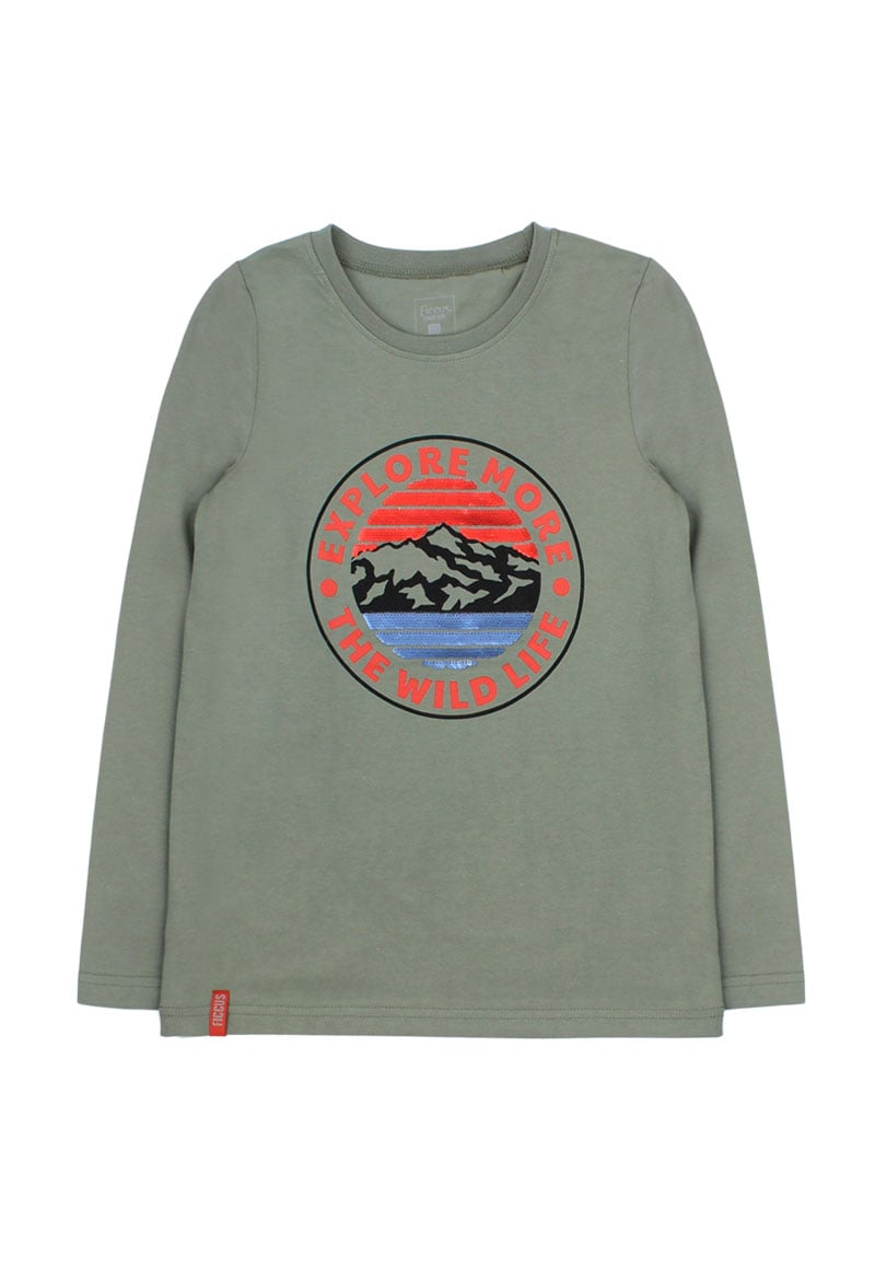 POLERA ALGODÓN NIÑO FICCUS VERDE - 1