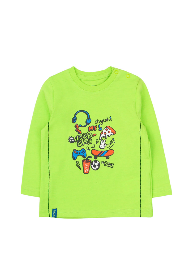 POLERA ALGODÓN NIÑO FICCUS VERDE LIMÓN BEBÉ - 1
