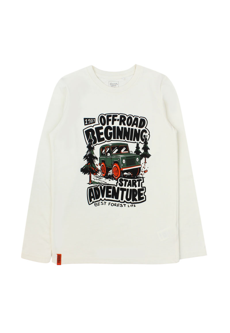 POLERA ALGODÓN NIÑO FICCUS CRUDO - 1