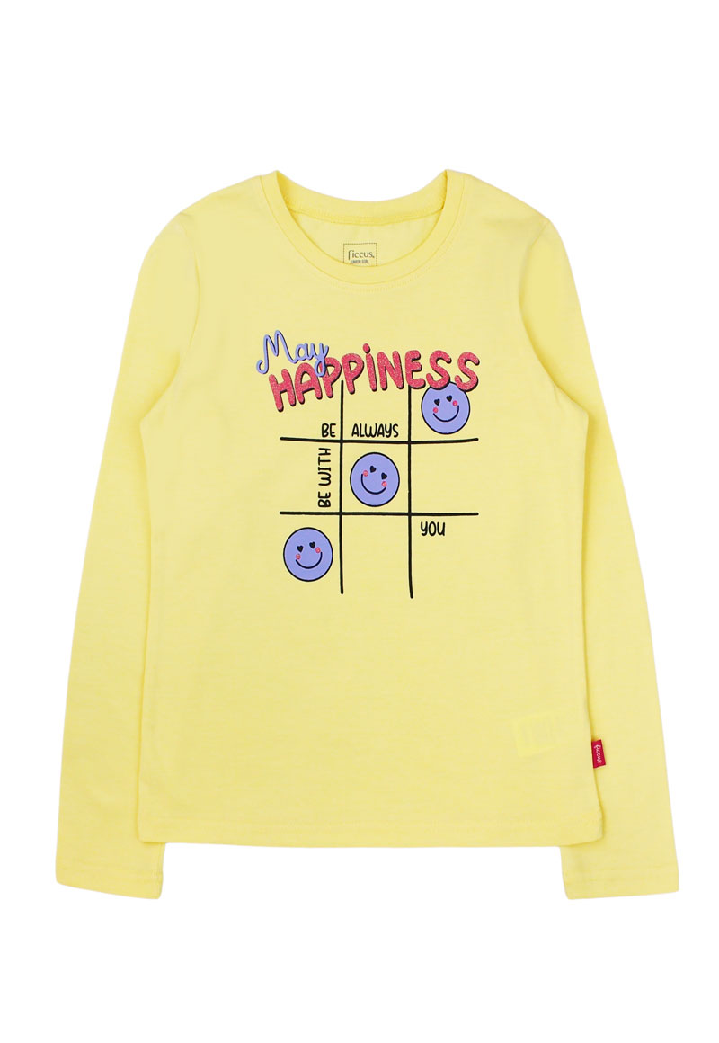 POLERA ALGODÓN NIÑA FICCUS AMARILLO - 1
