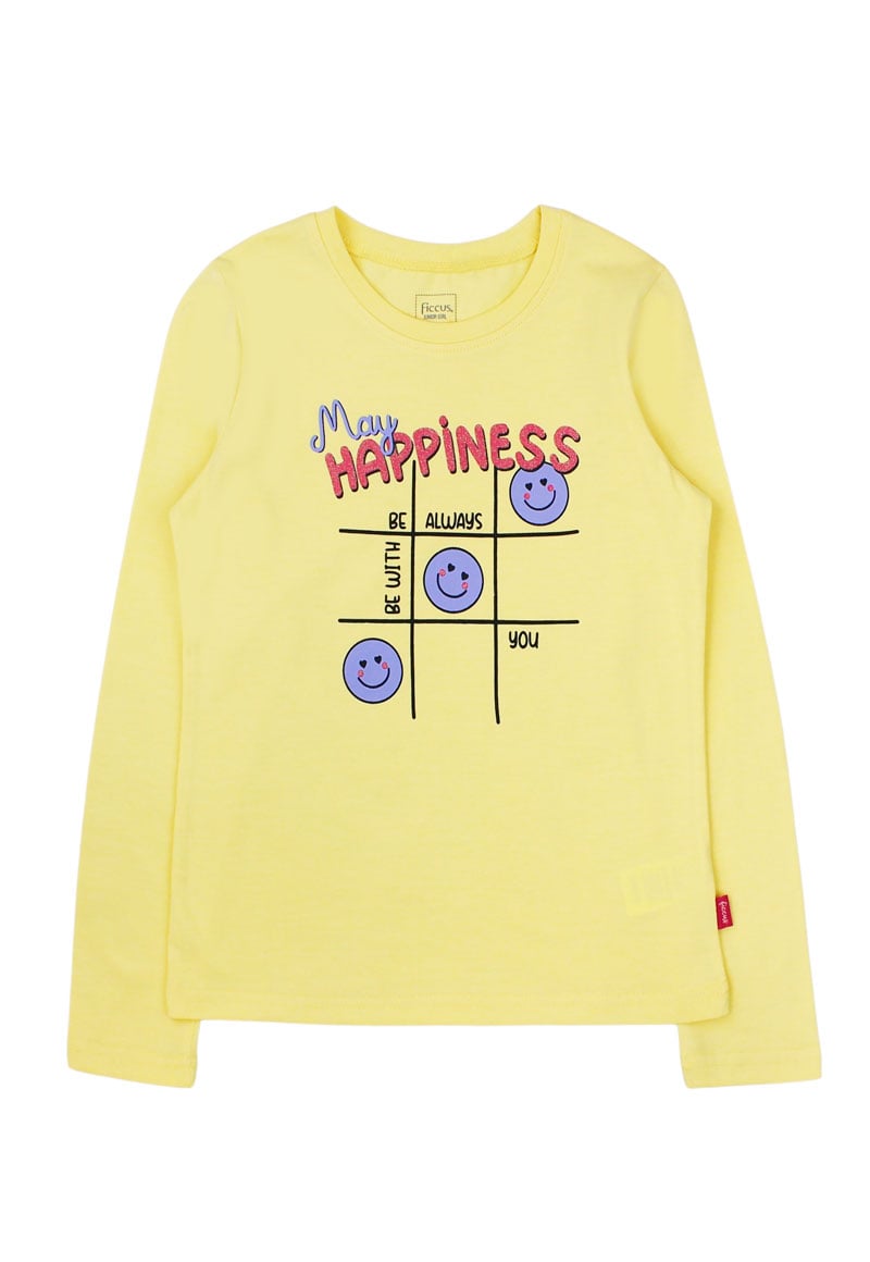 POLERA ALGODÓN NIÑA FICCUS AMARILLO - 1