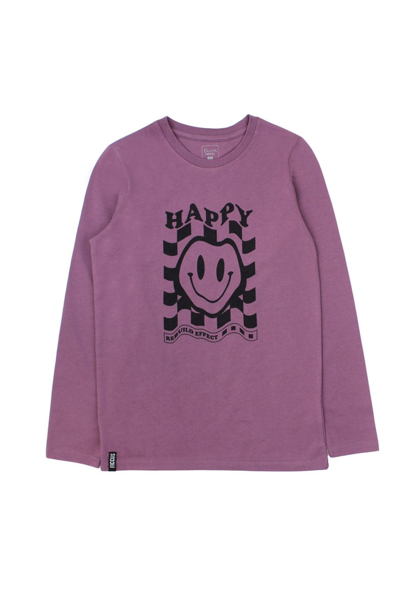 POLERA ALGODÓN NIÑO FICCUS MORADO - 1