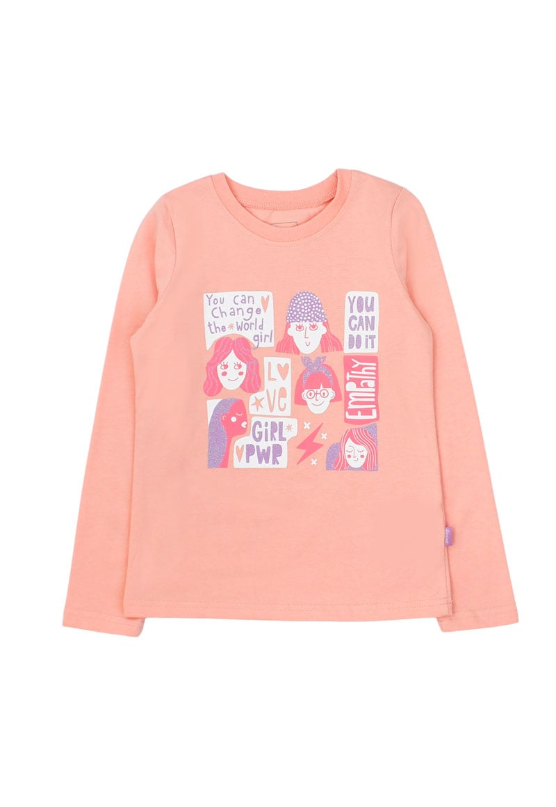 POLERA ALGODÓN NIÑA FICCUS CORAL - 1