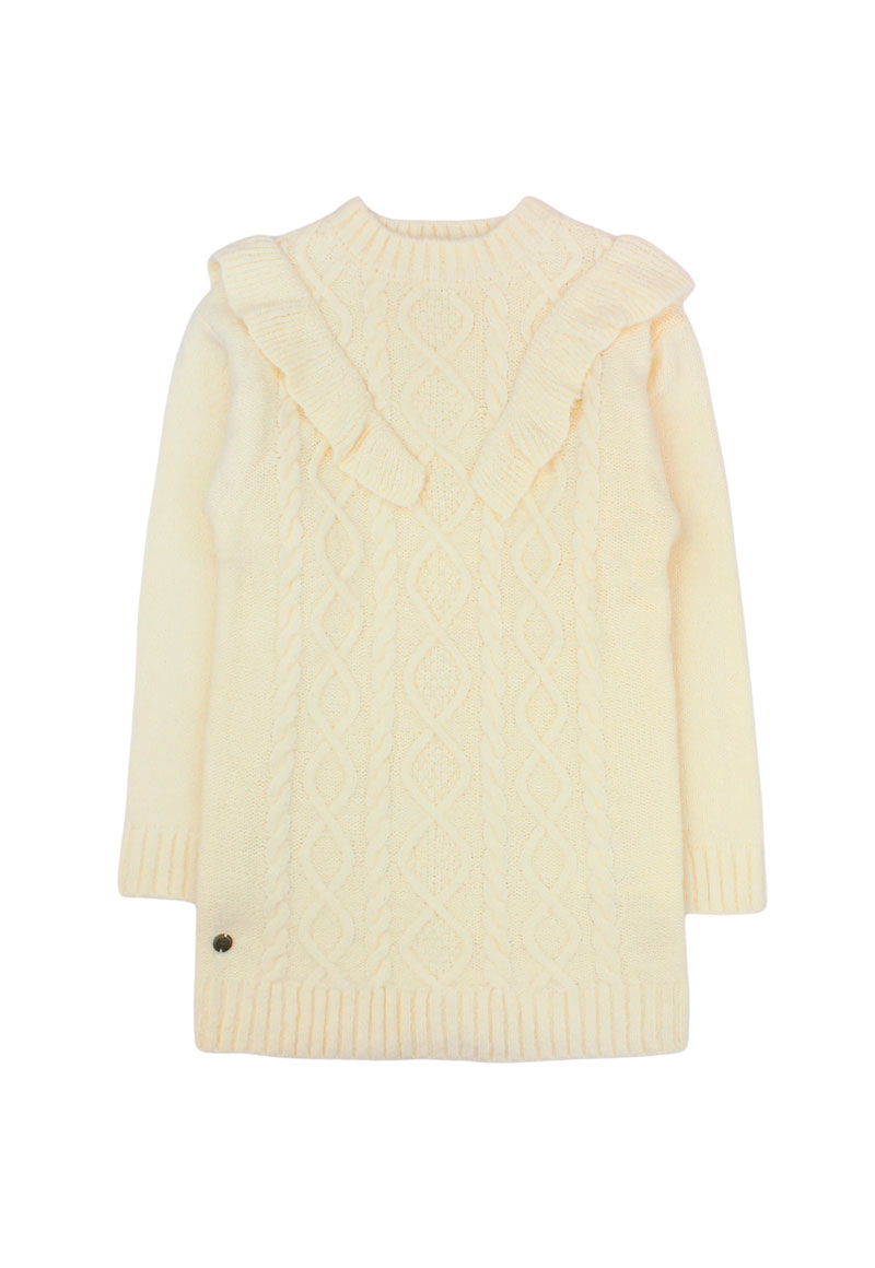 VESTIDO NIÑA FICCUS BEIGE MELANGE - 1